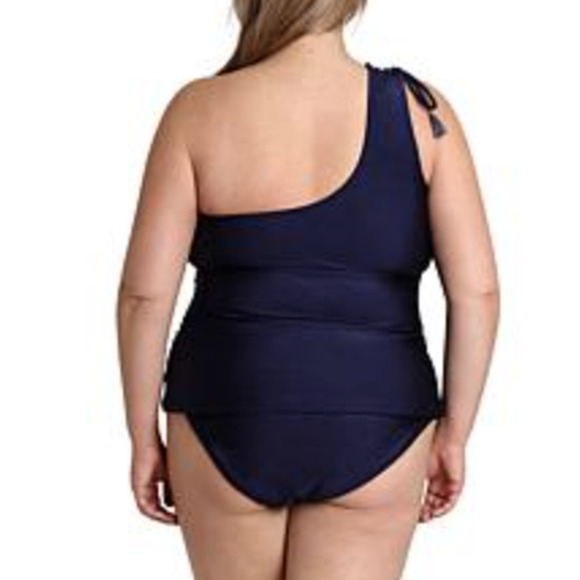 NWT LYSA SZ: 3X / 26W Navy 2 Piece Tankini - Picture 2 of 12